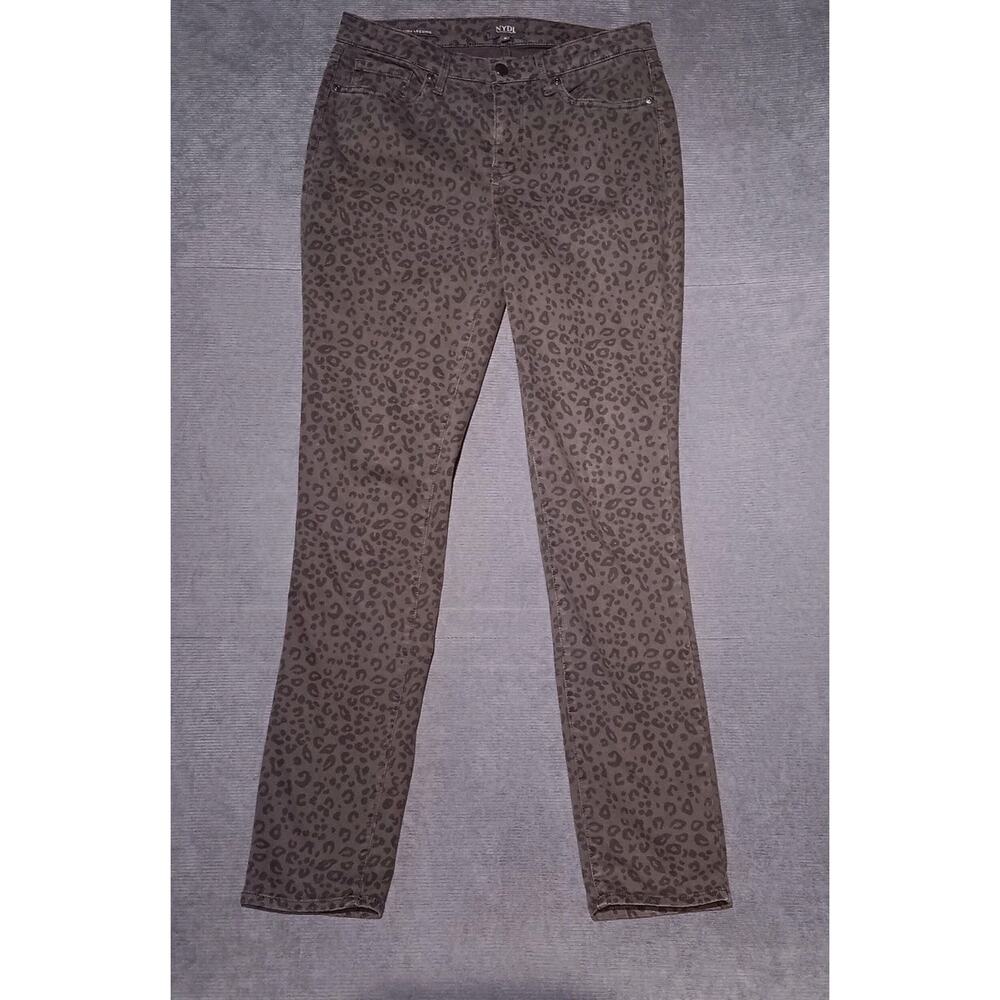NYDJ Alina Leggings Shadow Jag Animal Print Size 6 MSRP $129